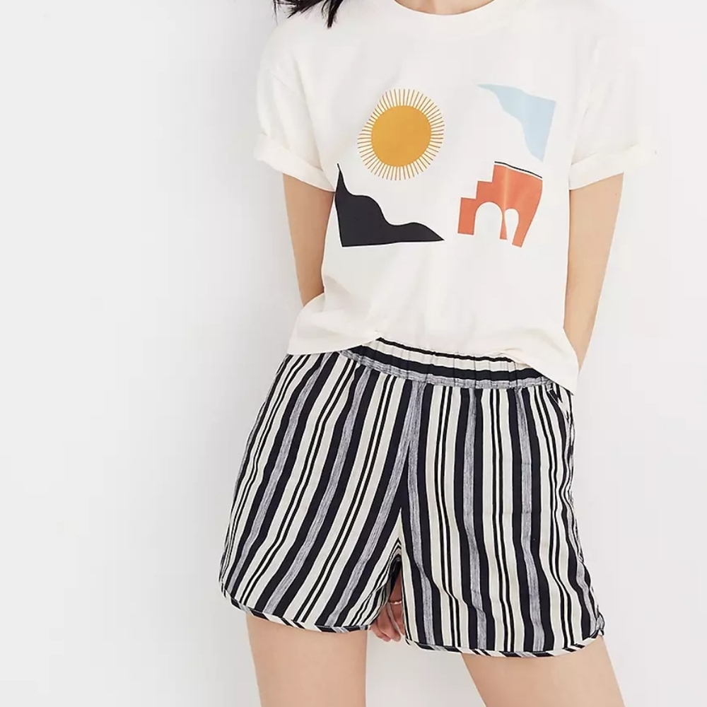 Madewell Pull-On Shorts Evelyn Stripe - Picture 3 of 10